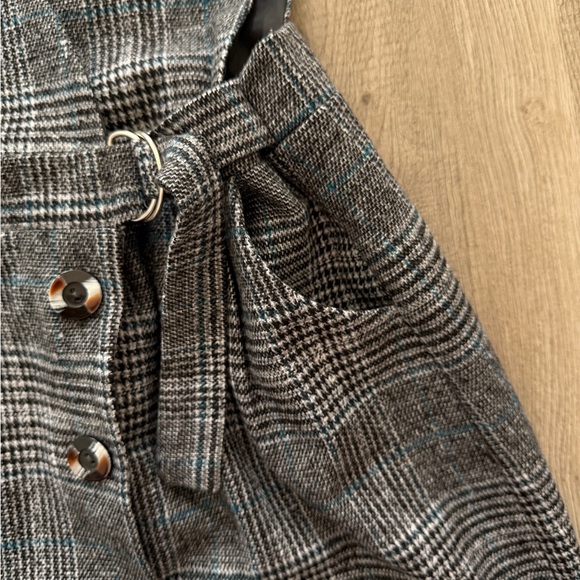 Wool blend Wrap Twee Dark Academia Black and Gray Dress - Picture 3 of 4